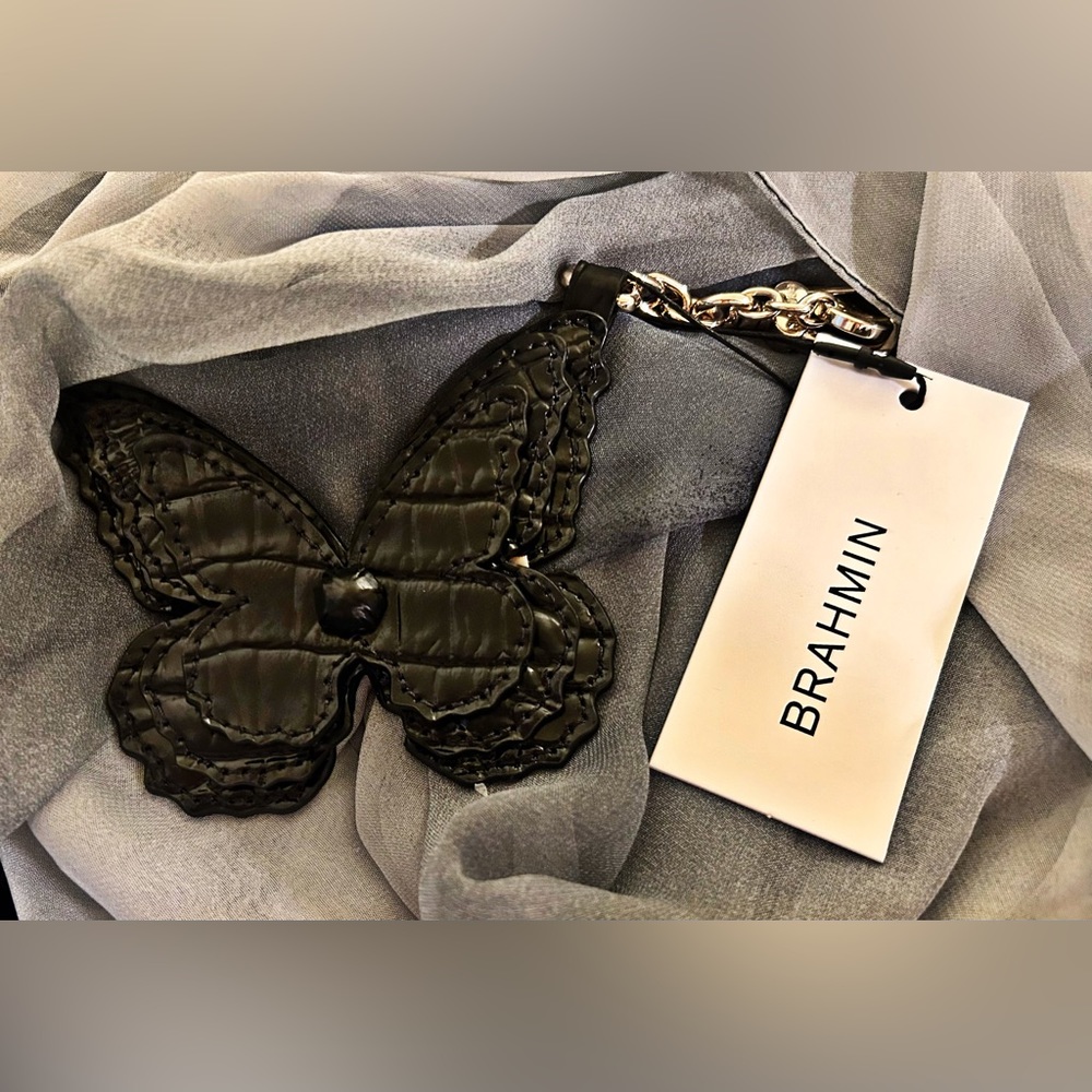 NWT Brahmin Black Butterfly Charm